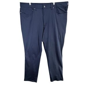 Lands End Straight Fit Flex Performance 5 Pocket Pants Mens 42 Blue Smart Casual